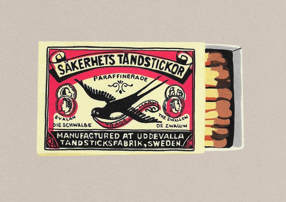 Säkerhets Tändstickor Matchbox