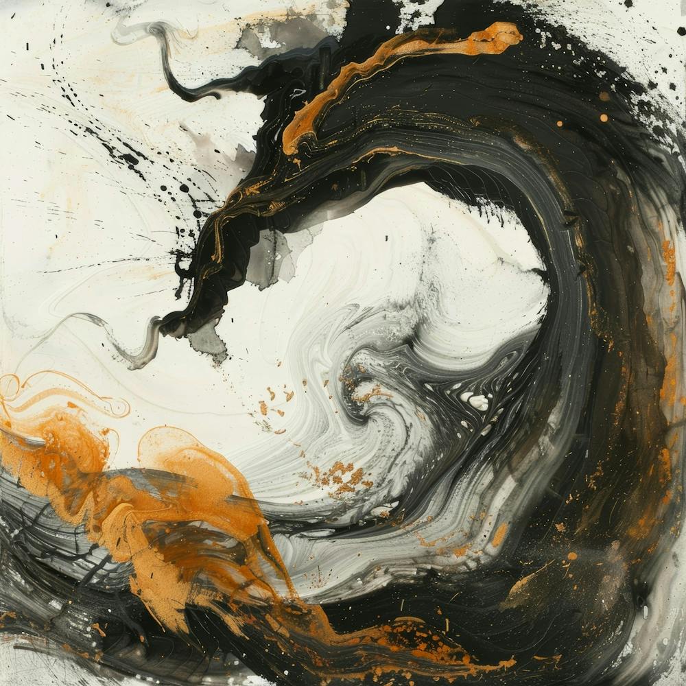 Black And Orange Wave