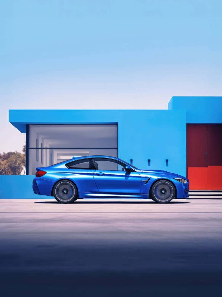 BMW M4 Blue Car