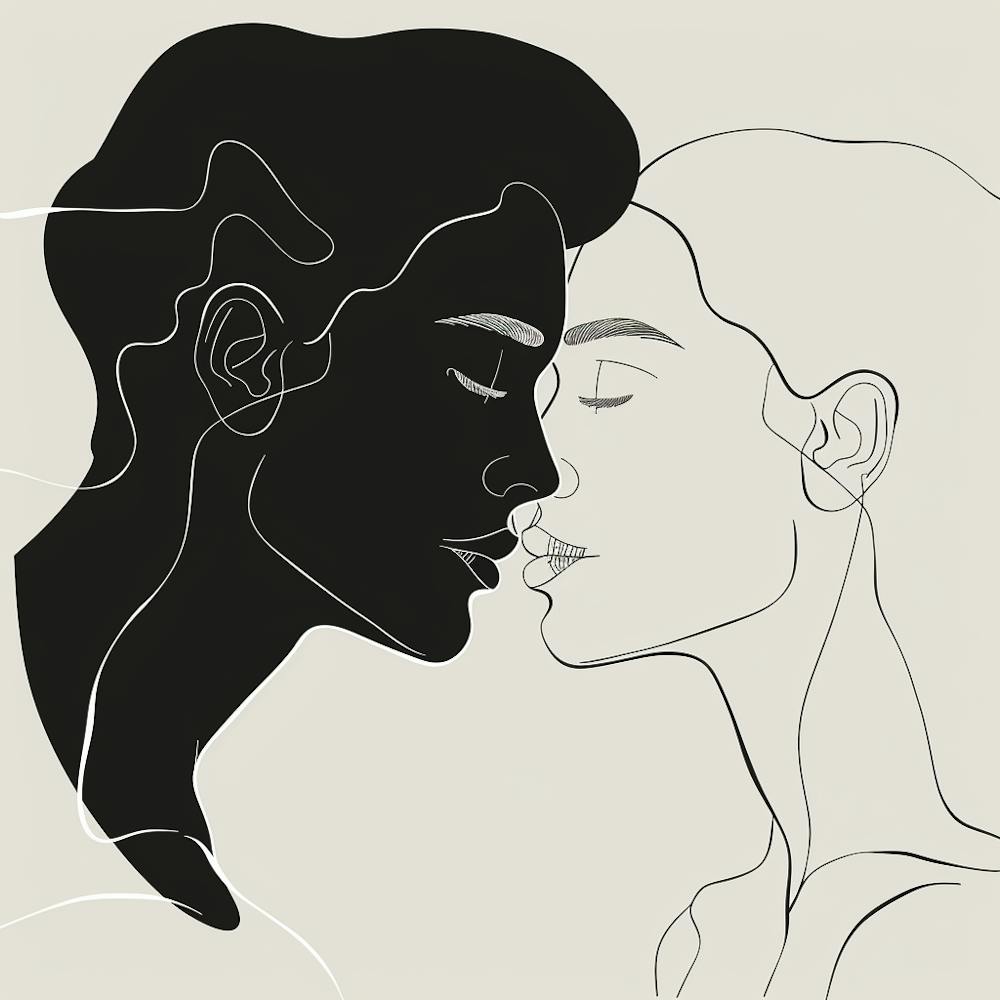 Black And White Portrait Of A Couple