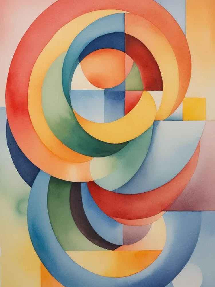 Spinning Wheel - Abstract Watercolor Painting