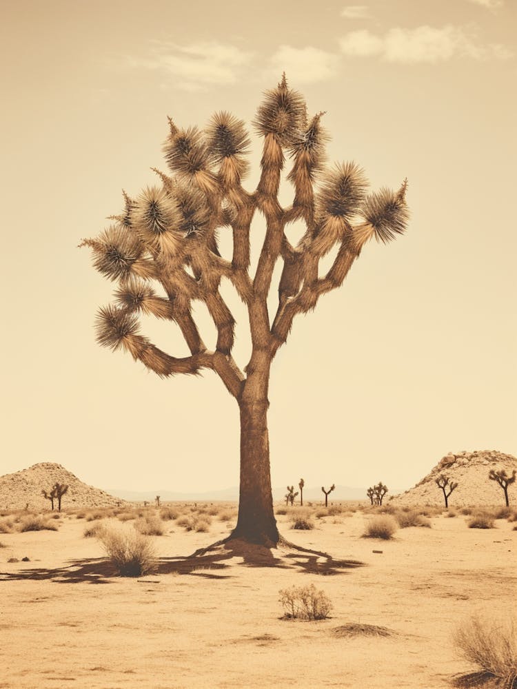  Photograph Of A Joshua Tree In A Sandy Desert 1