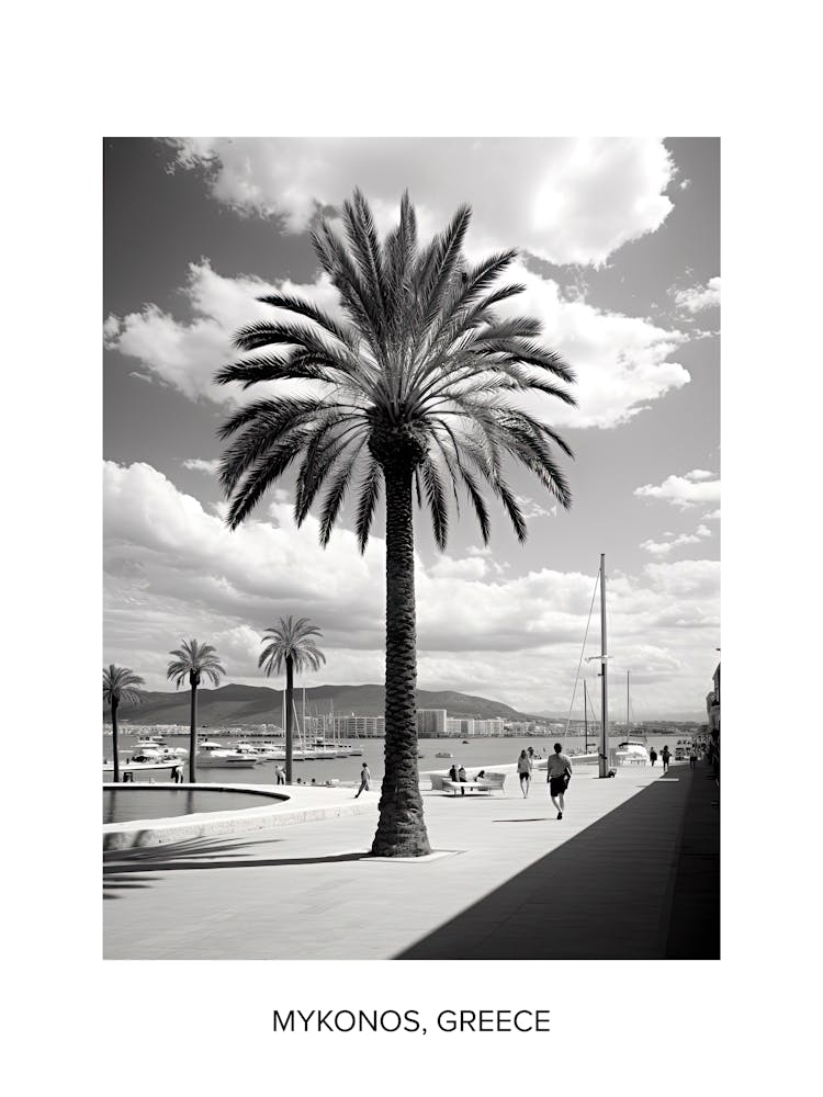 Poster Of Palma De Mallorca, Spain, Photography In Black And White 1