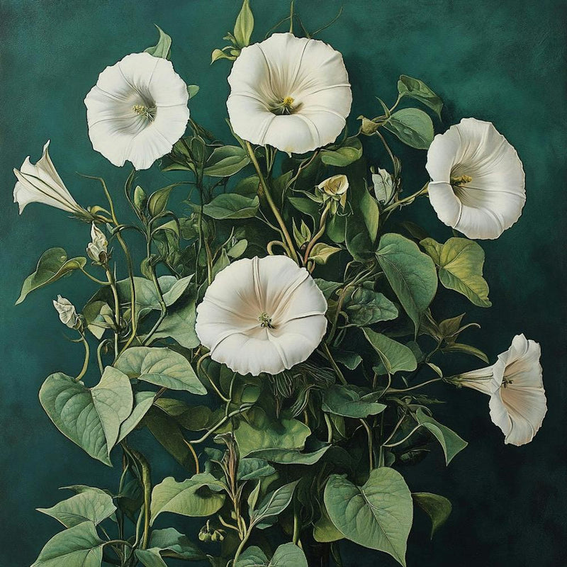 White Morning Glories