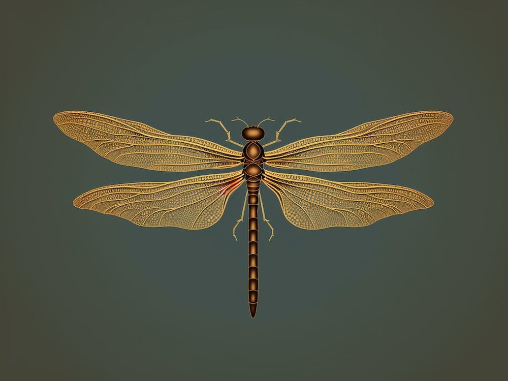 Dragonfly Common Whitetail Plathemis Illustration Vintage 3