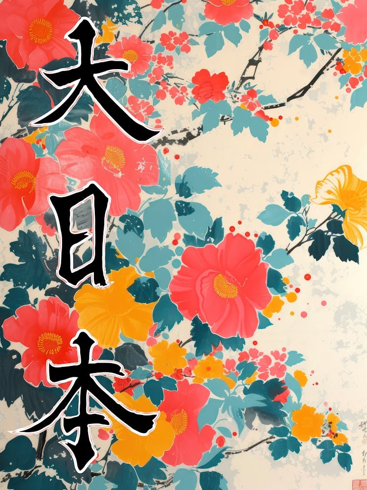 Great Japan Hokusai Poster Japanese Floral  22