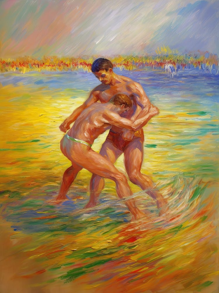 Wrestling In The Style Of Monet 2