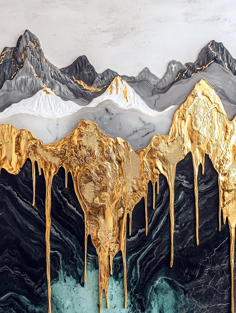 Zagros Range Golden Peaks - Nature’s Elegance