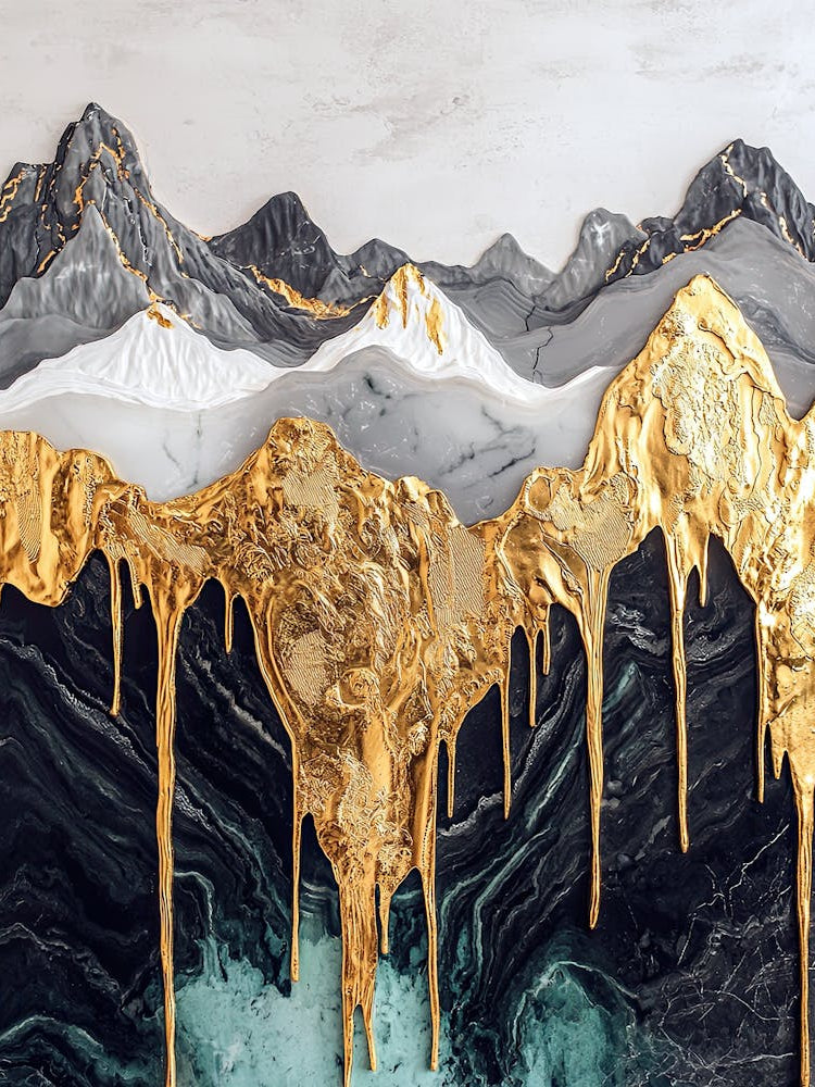 Zagros Range Golden Peaks - Nature’s Elegance