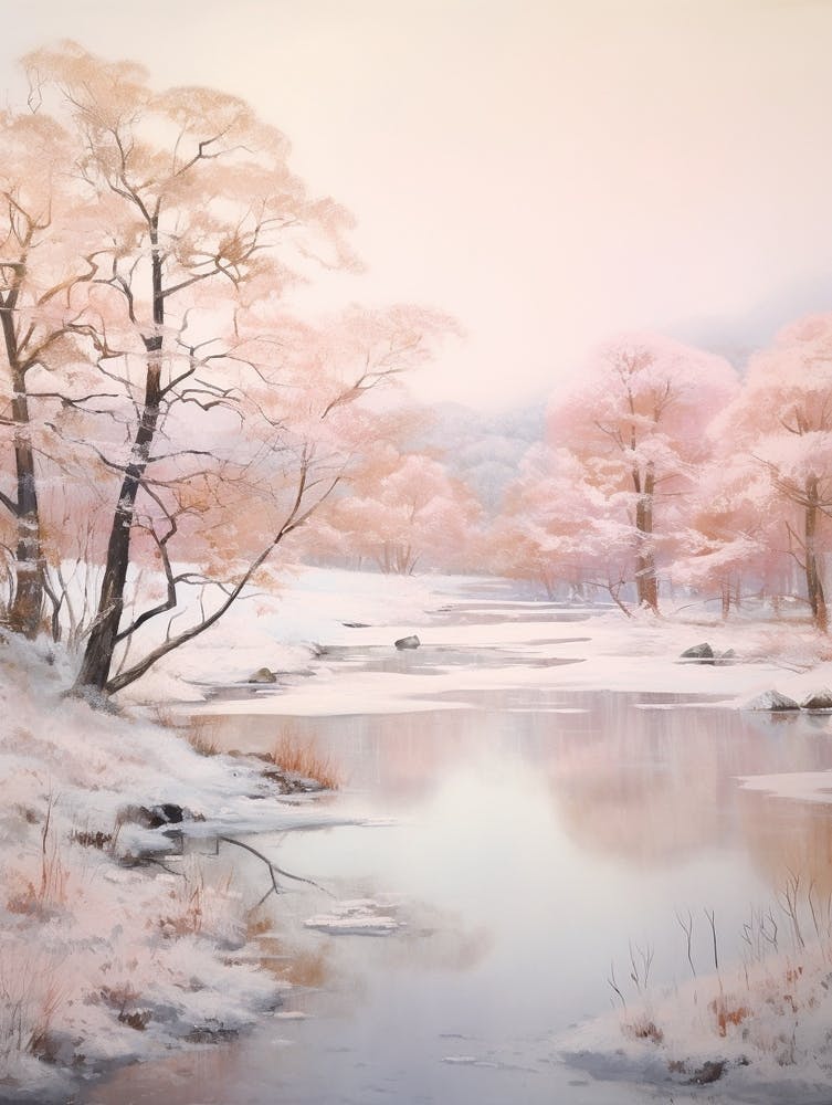 Dreamy Winter Painting Lake District National Park United Kingdom 3