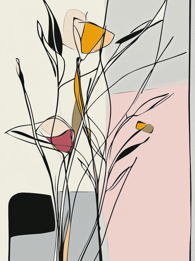 Abstrakte Blumen In Einer Vase 8