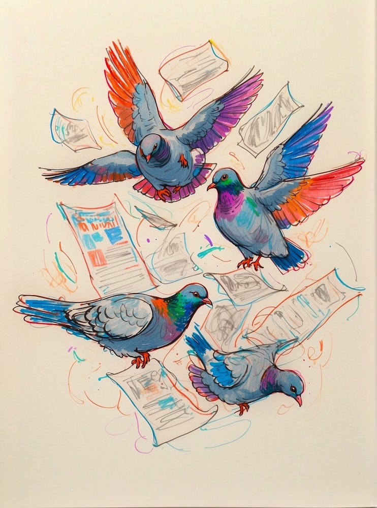 Pigeons Flying 1