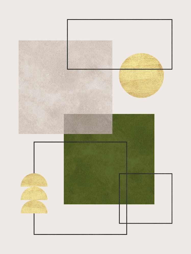 Watercolor of lines and circles 6