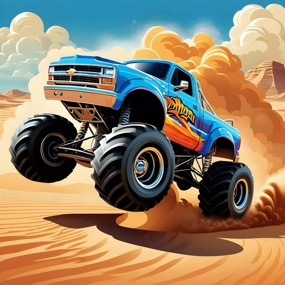 Monster Truck In Desert