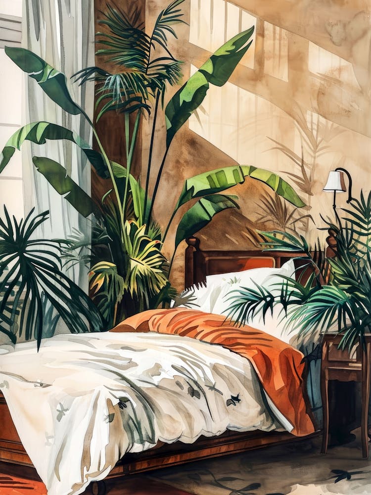 Tropical Bedroom illustration