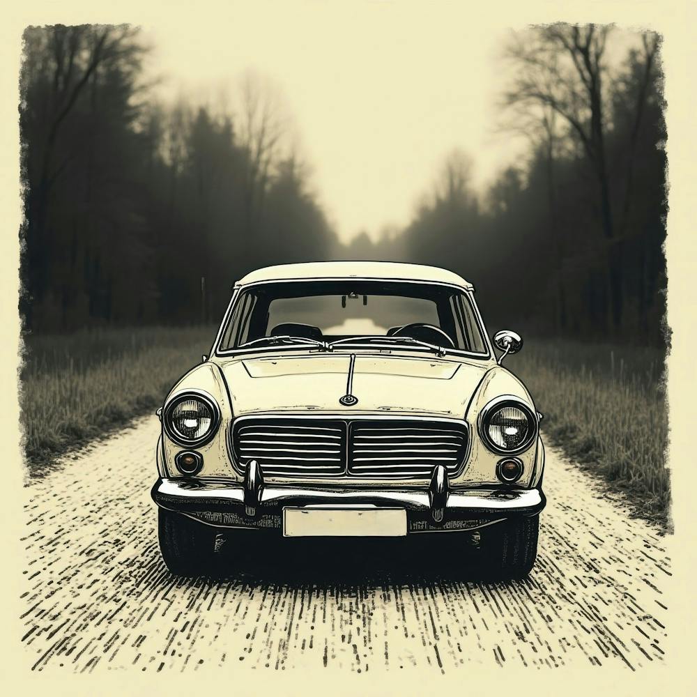 Vintage Car On The Road