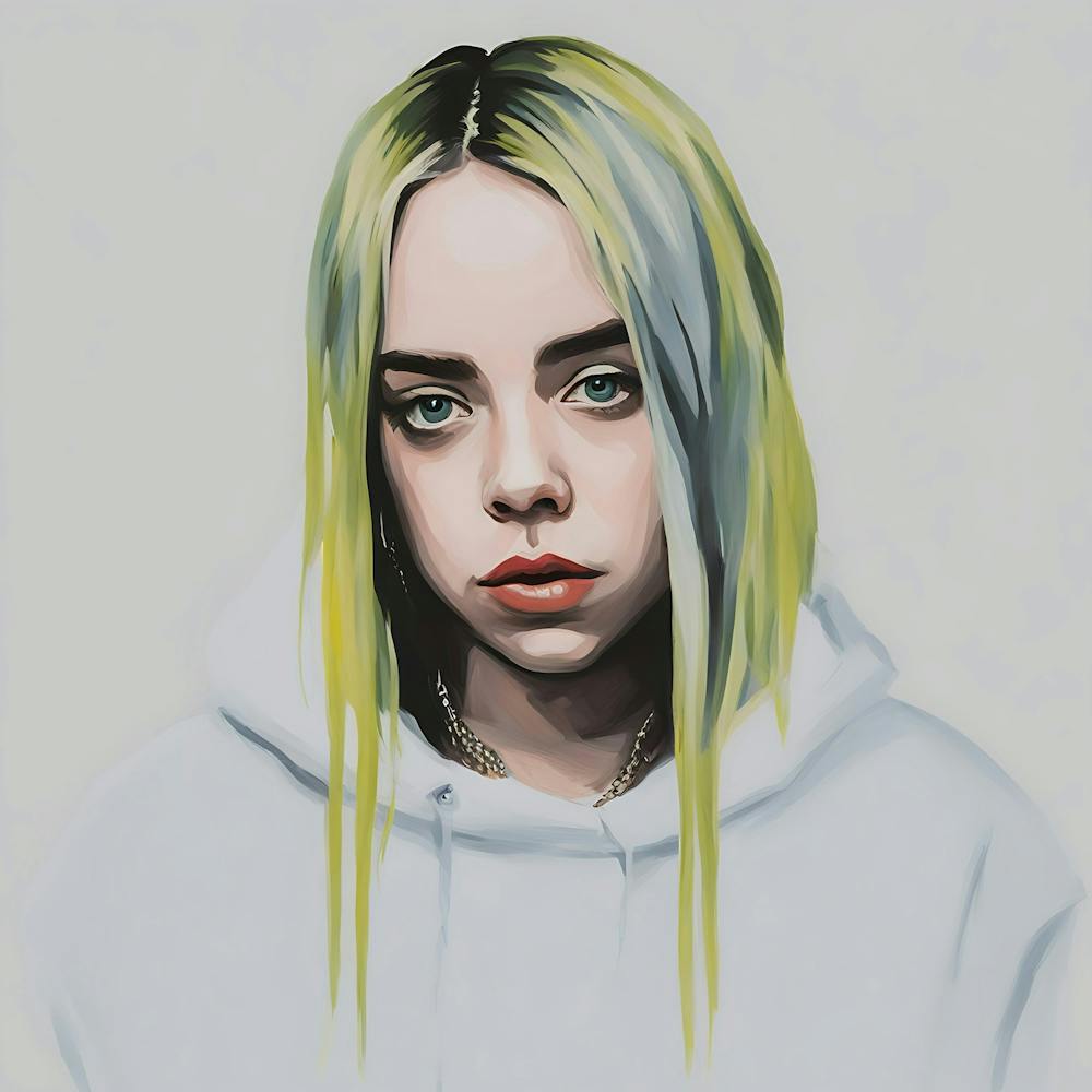 A terrible effort at painting Billie Eilish