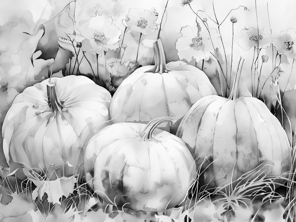 Black And White Pumpkins 4