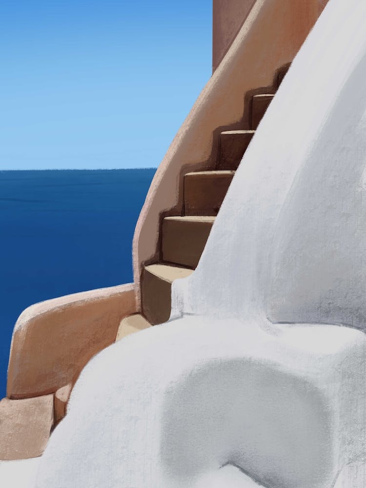 Vers le Balcon Secret Santorini