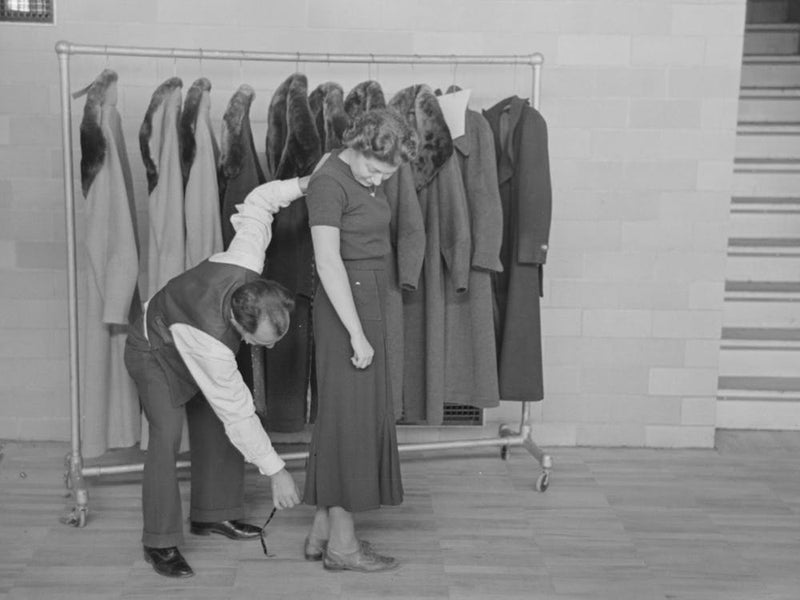 Untitled Photo, Possibly Related To Measuring Girl For A Coat In Cooperative Garment Factory At Jersey Homesteads, 1