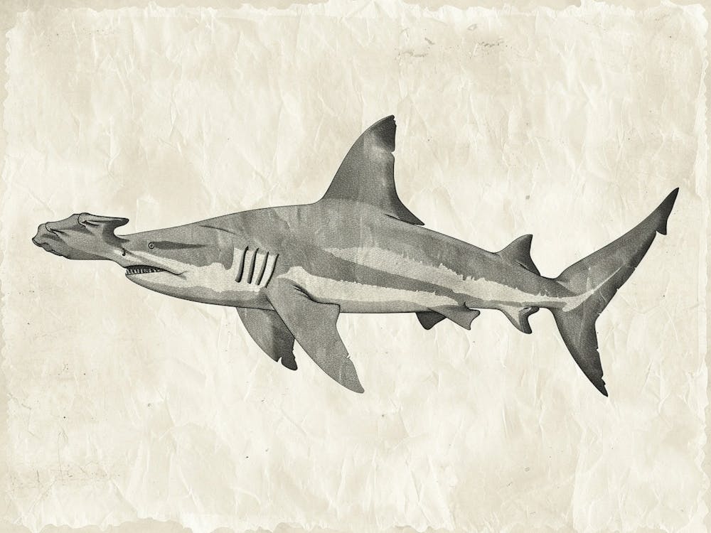 Hammerhead Shark Grey Silhouette 11