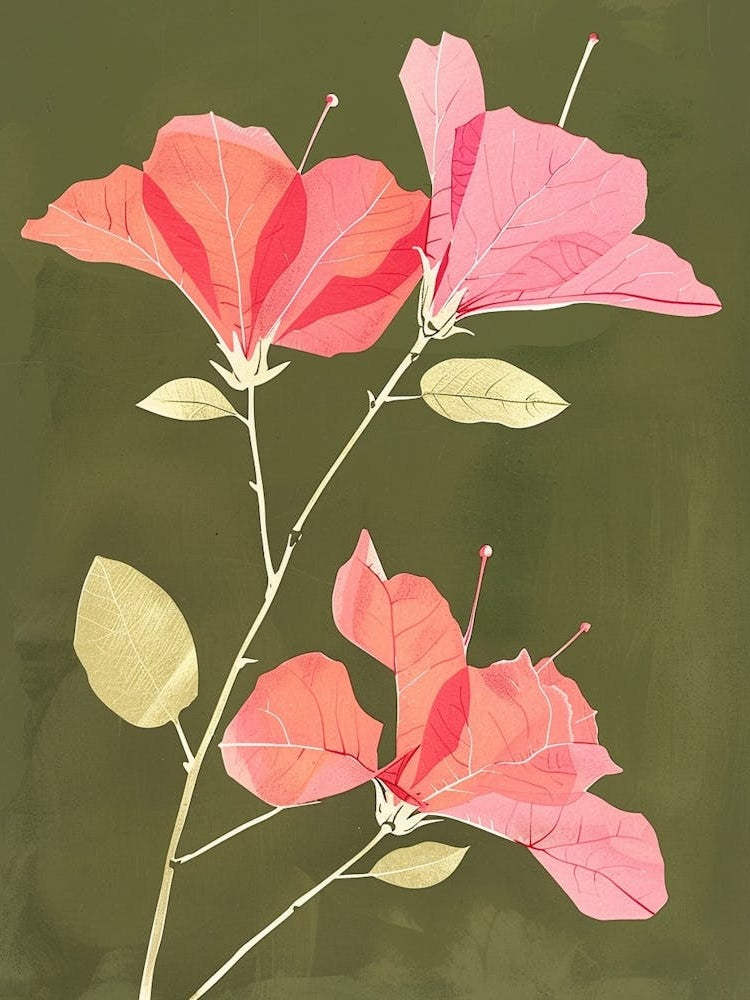 Pink & Green Bougainvillea 1