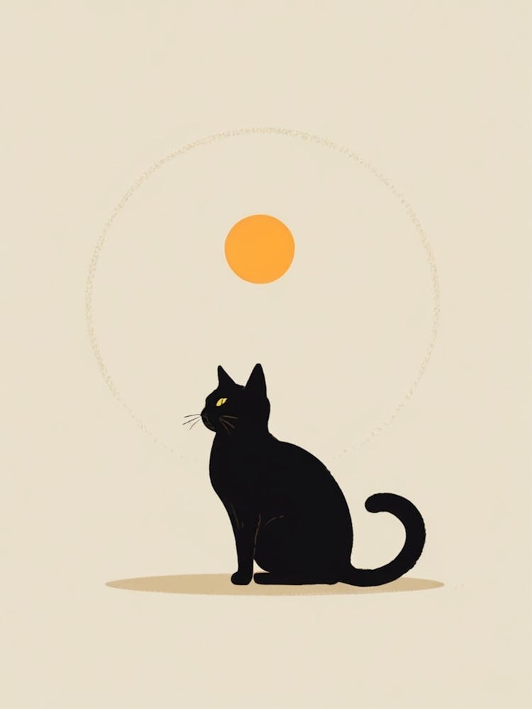Black Cat In The Sun