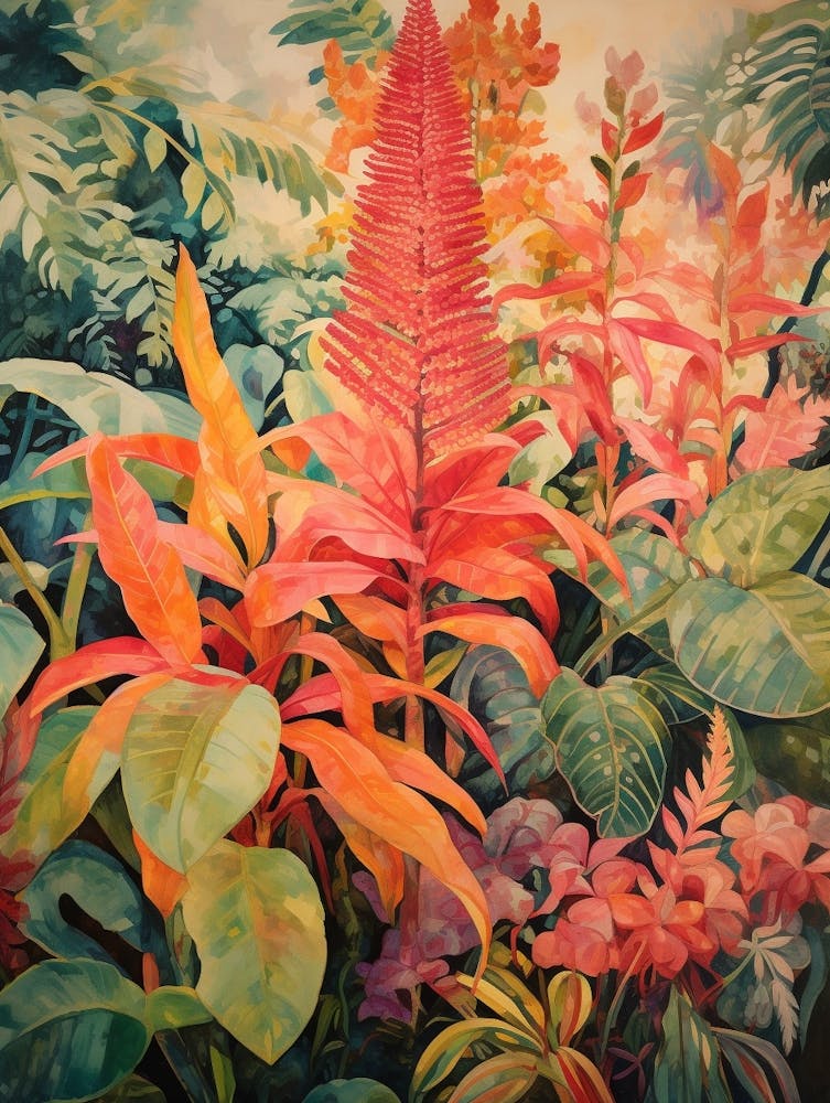 Tropical Plant Painting Croton 1