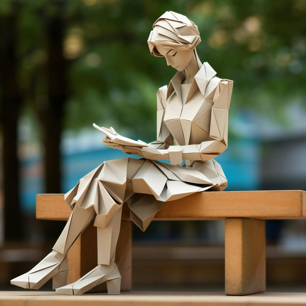 Origami Urban Woman Reading