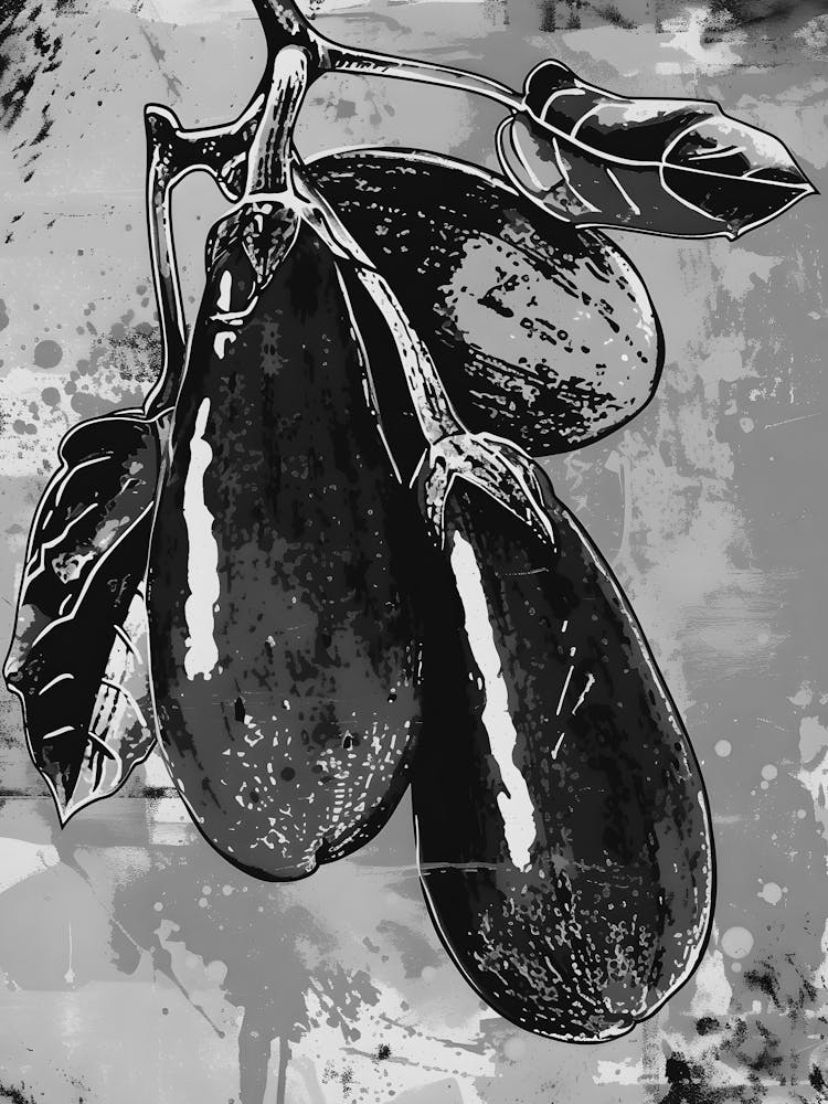 Eggplants On A Branch