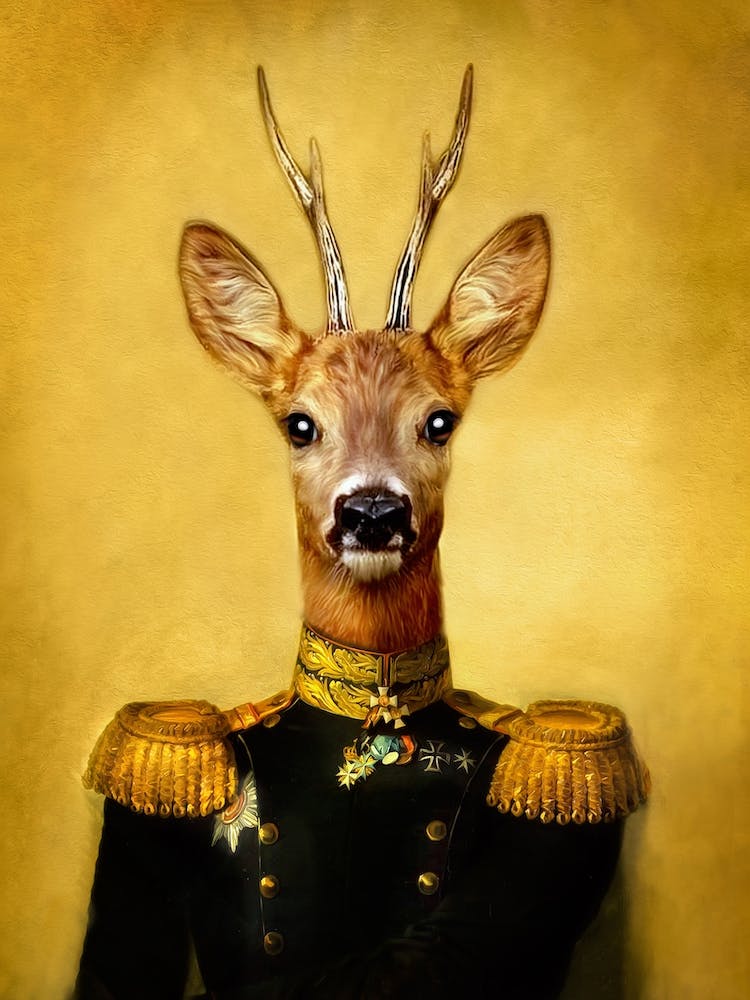Proud Lutenant Fyodor Deer Pet Portraits