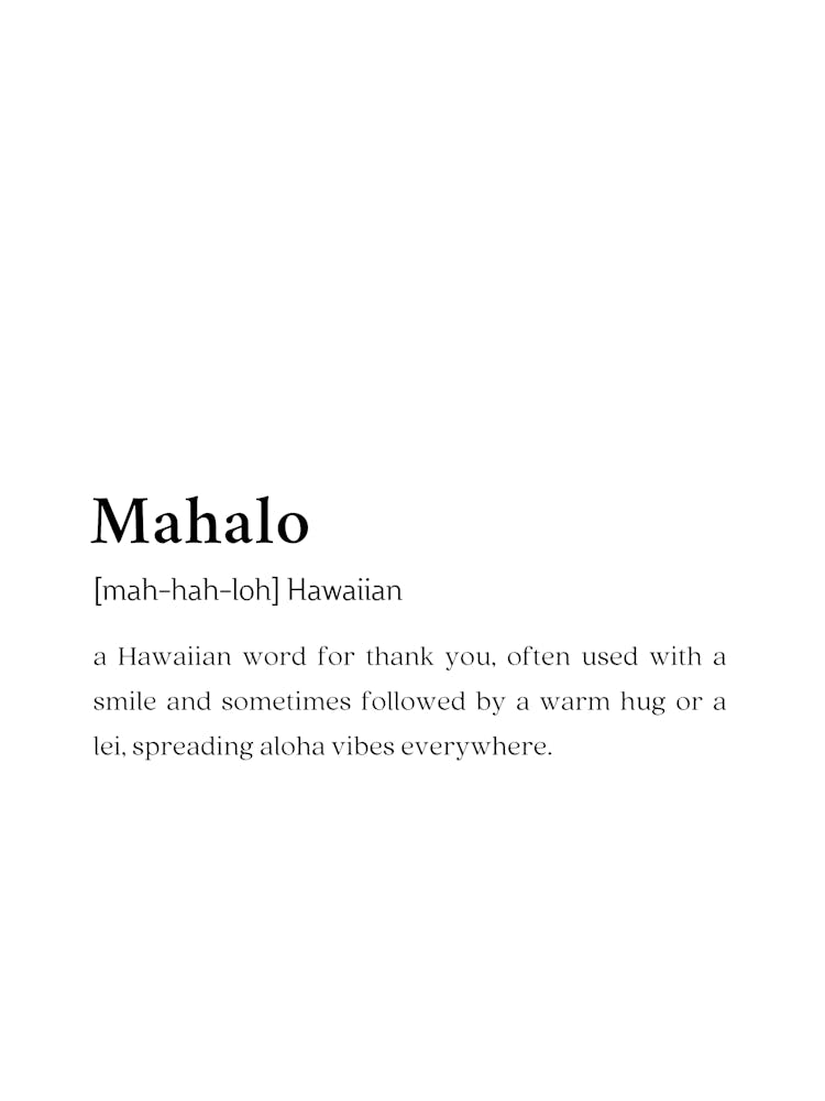Mahalo Funny Definition