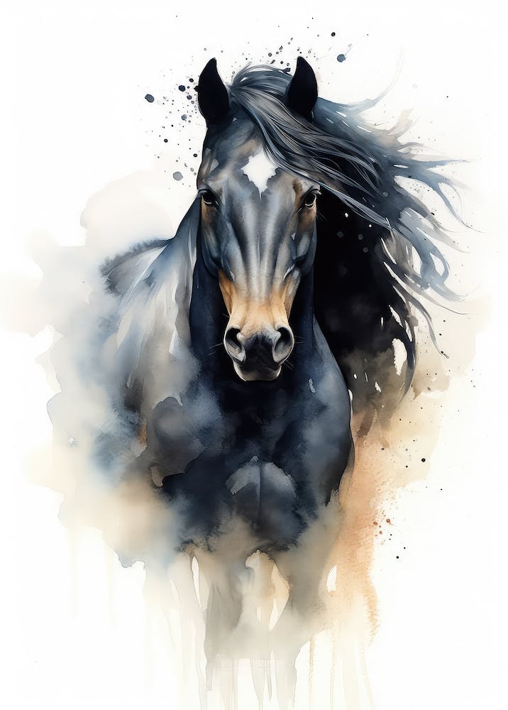 Aquarell Wildpferd 1