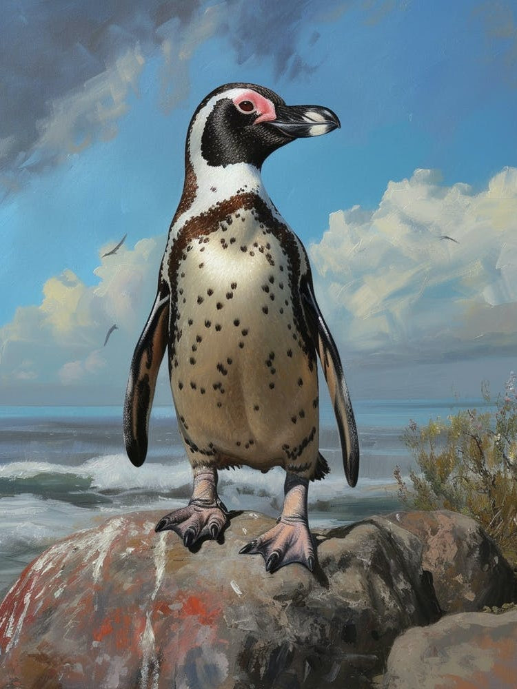African Penguin Signy Island Oil Painting 4