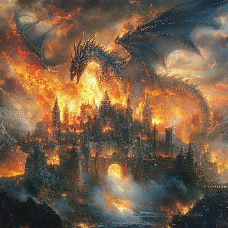Drache in Flammen Kunst