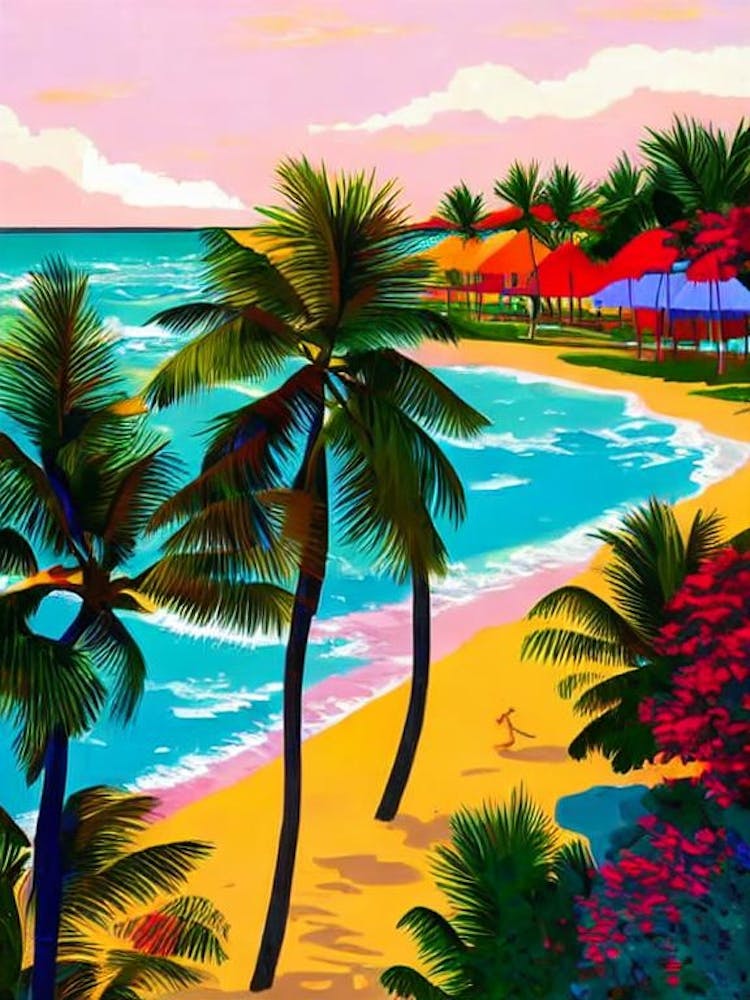 Bávaro Beach, Dominican Republic Hockney Style