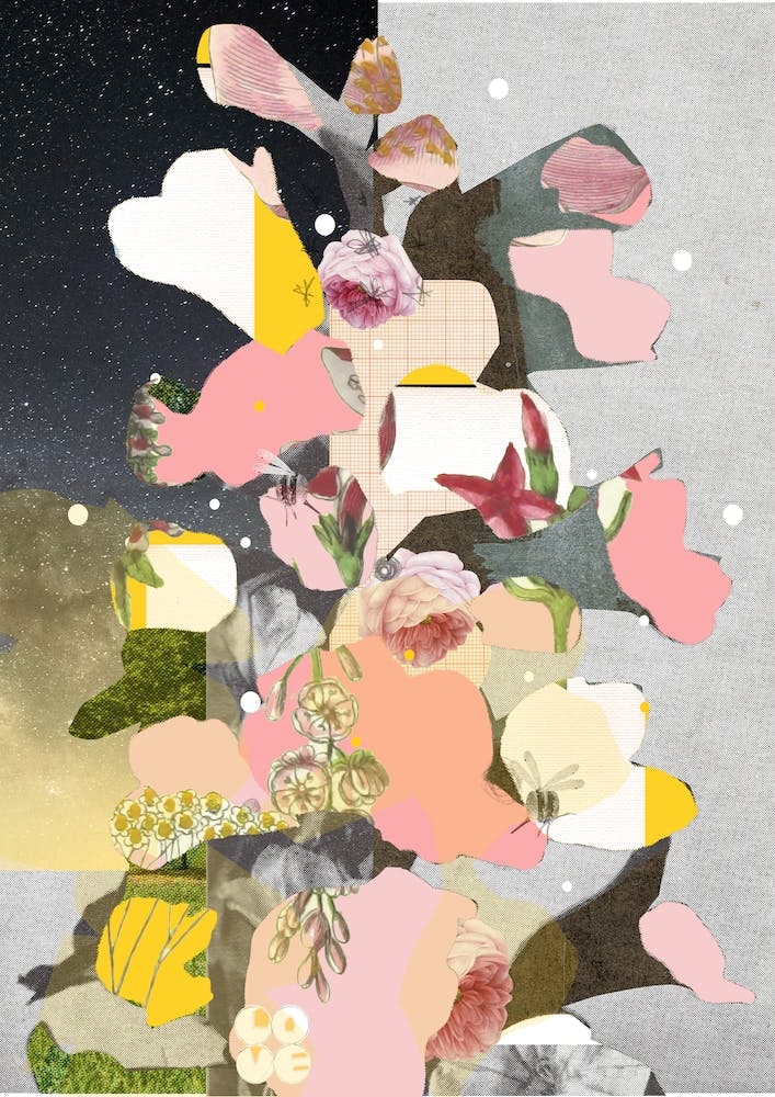 Flowers Still Life, Happy Abstraction 1