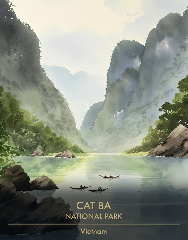 Cat Ba National Park Vietnam Watercolour 1