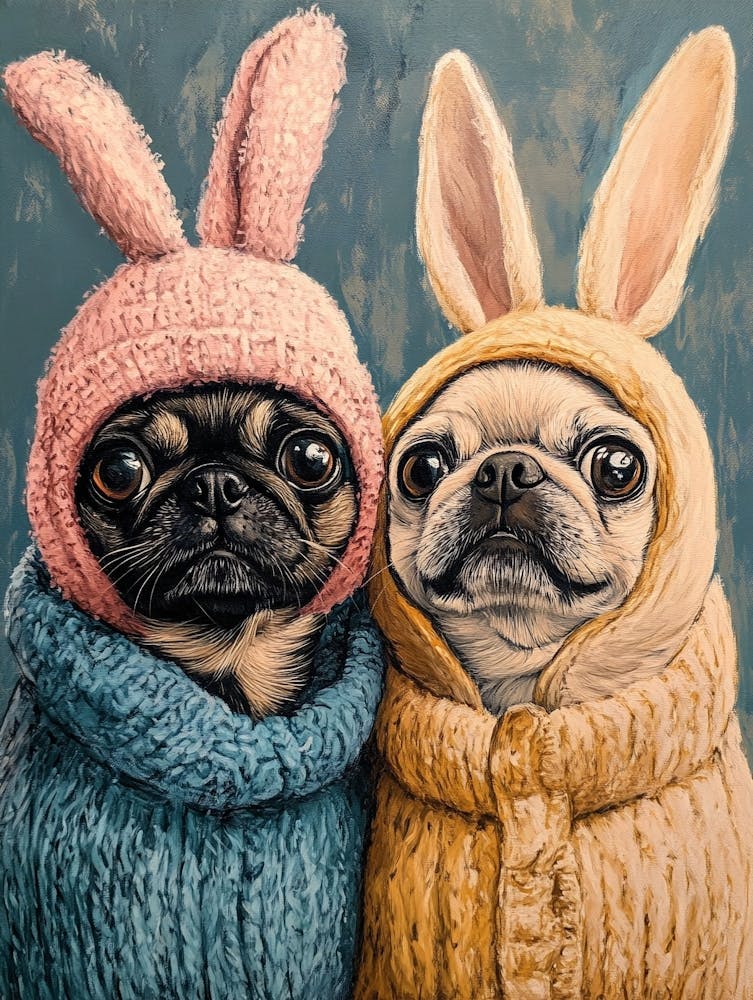 Pugs Are Easter Bunnies