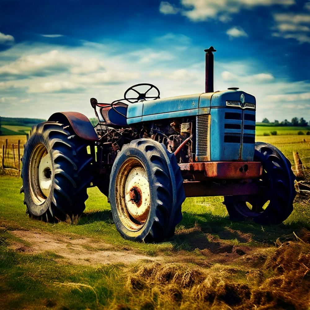 Old Tractor In The Field