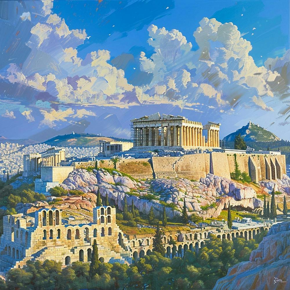 Acropolis Oil Painting