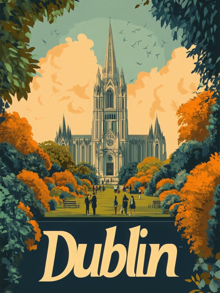 Aihrgdesign A Retro Travel Poster For Dublin 1