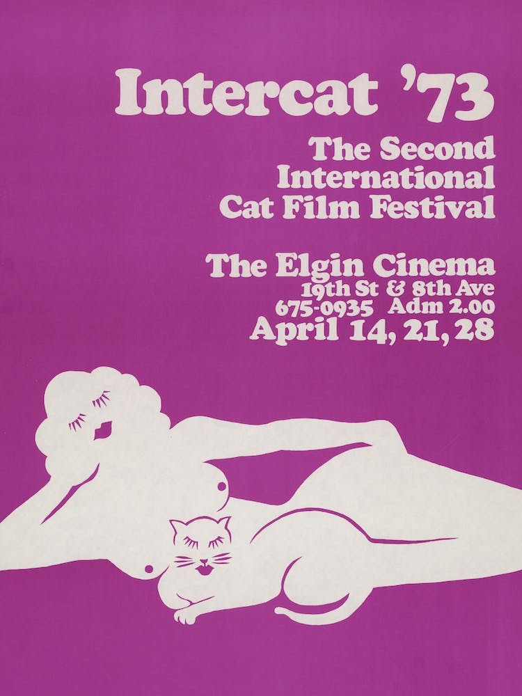 Intercat '73 International Cat Film Festival Vintage-Poster