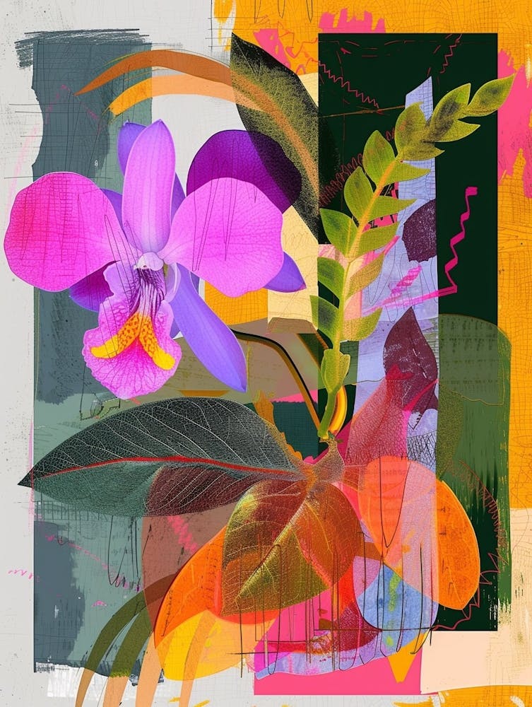 Impatiens 2 Neon Flower Collage