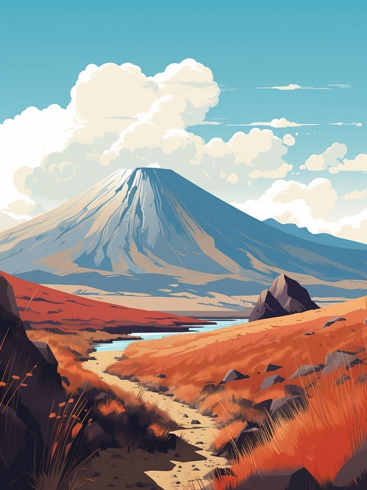 Tongariro Alpine Crossing New Zealand 1 Hiking Trail Landscape