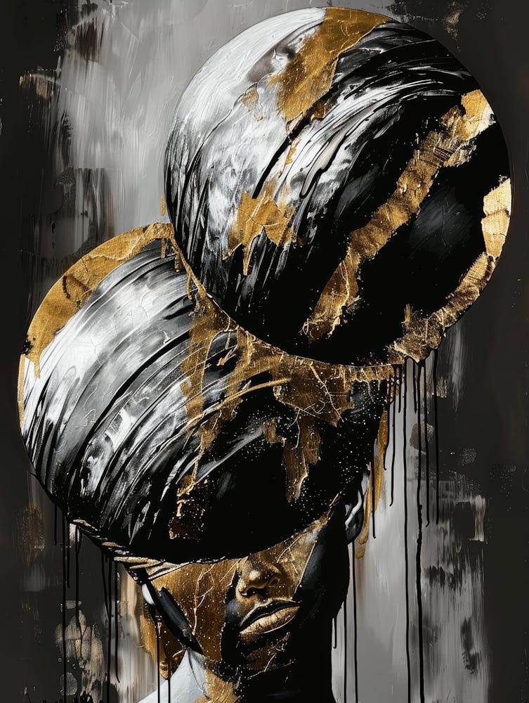 Gold And Black Canvas Print 73