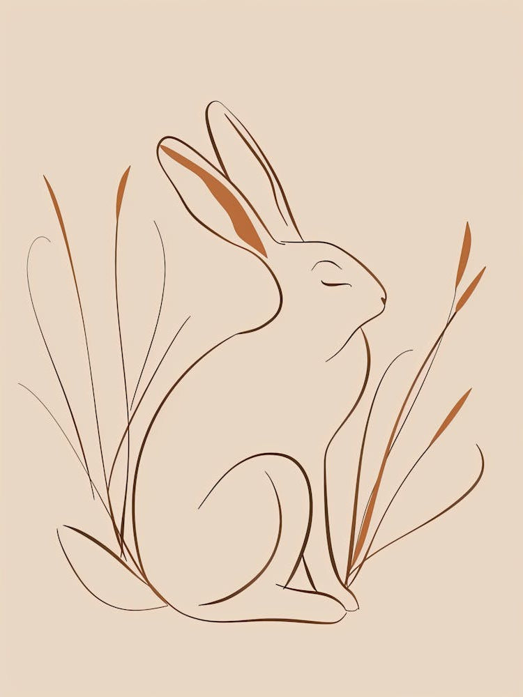 Rabbit - Boho, Line Art 3