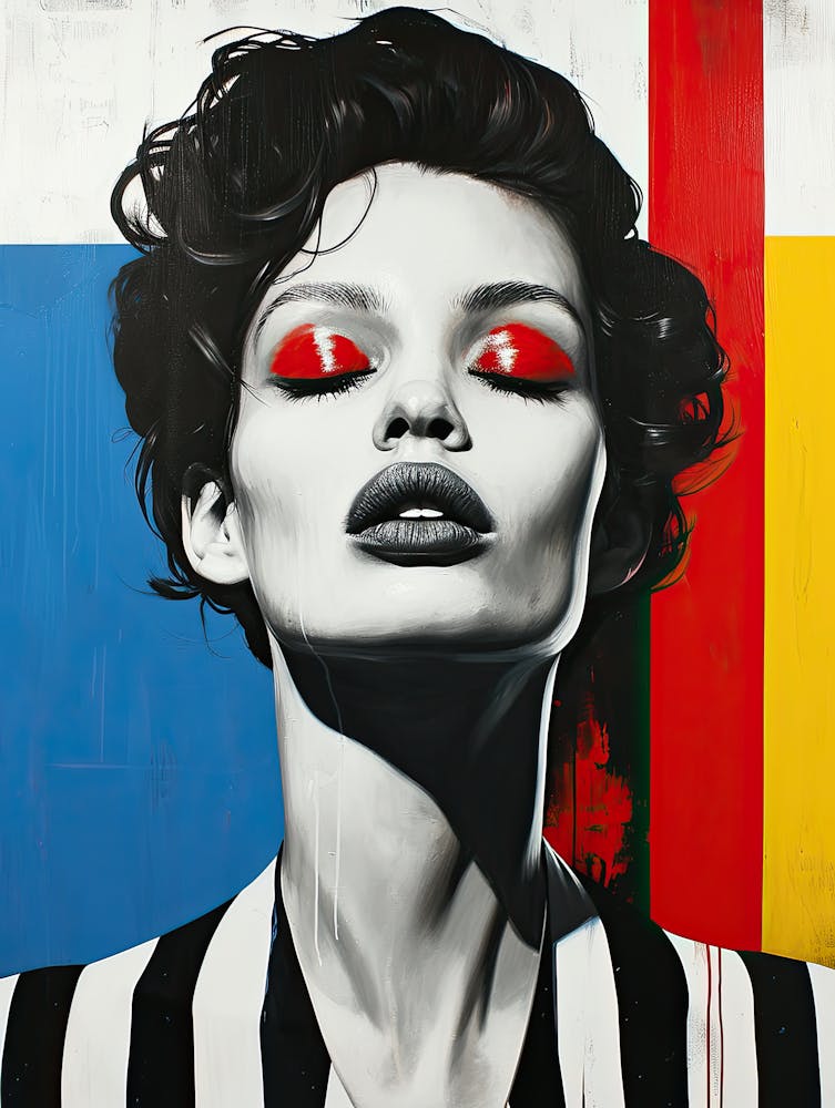 'A Woman With Red Eyes' Pop Art
