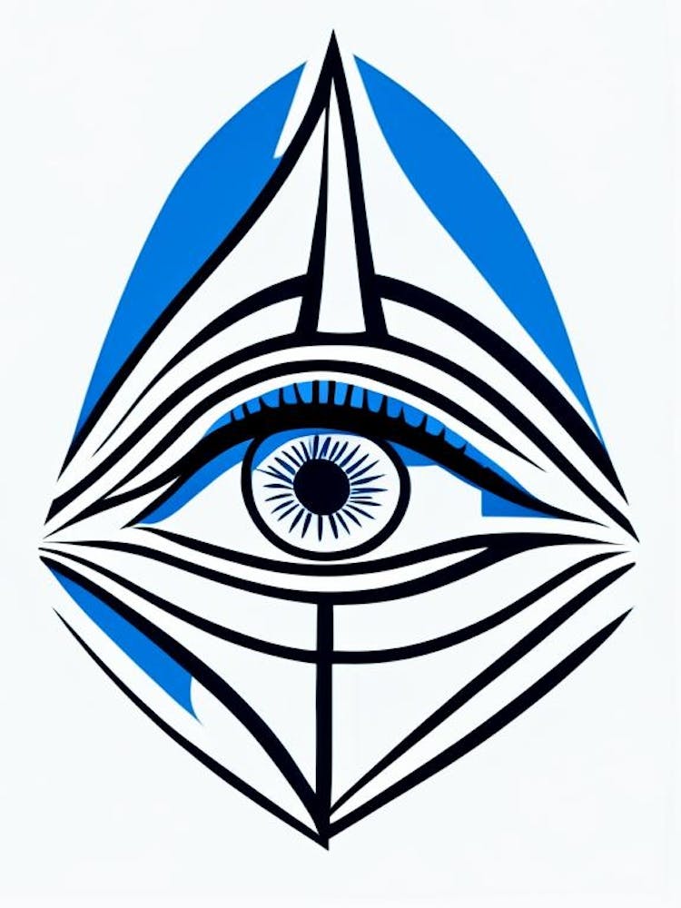 Psychic Abilities, Symbol, Third Eye Blue & White 2