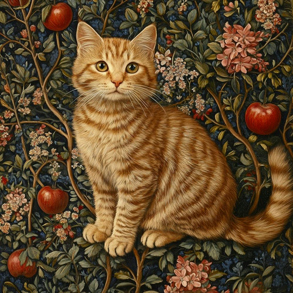 Cat In An Apple Tree Art 1